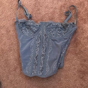 blue lace corset